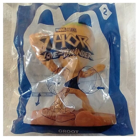 Groot 2022 Marvel Thor Love and Thunder McDonalds Happy Meal Toy - Picture 2 of 6
